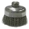 Weiler 4" Crimped Wire Cup Brush .020" Stainless Steel Fill 5/8"-11 UNC Nut 14126 - alternate 1